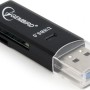 CARD READER extern GEMBIRD, interfata USB 3.0, citeste/scrie: SD, micro SD; plastic, black 