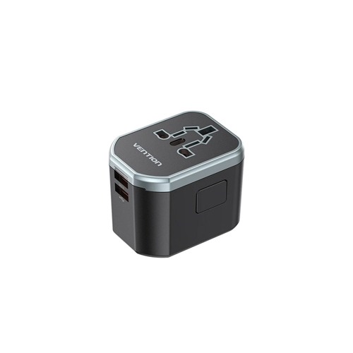 Adaptor universal de calatorie retea Vention, 20W, PD 20W, QC 18W, negru, 