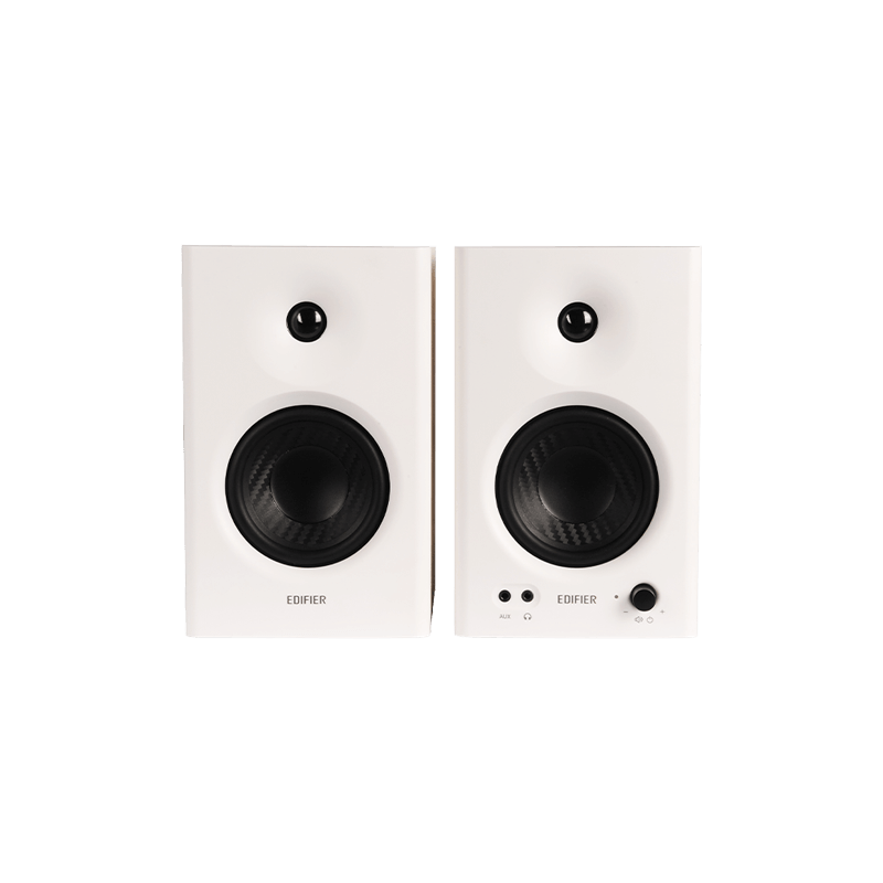 BOXE EDIFIER 2.0, RMS:  42W (2 x 21W), studio monitor, volum, bass, treble, intrare jack 6.35 TRS balanced, RCA, iesire casti, white, 