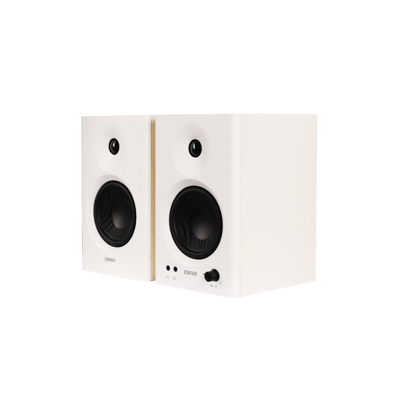 BOXE EDIFIER 2.0, RMS:  42W (2 x 21W), studio monitor, volum, bass, treble, intrare jack 6.35 TRS balanced, RCA, iesire casti, white, 