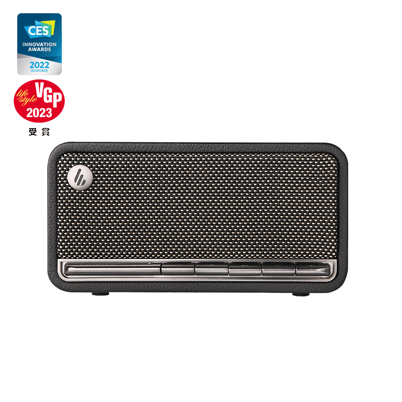 BOXE EDIFIER portabile bluetooth,RMS: 20W (10W+10W), BT 5.0, AUX, microSD, USB, built-in Li-ion pana la 10h (2600mAh),retro design (vintage radio 1960s),MDF,black, 