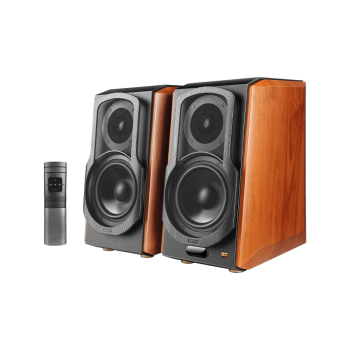 BOXE EDIFIER 2.0, RMS: 120W (2 x 25W, 2 x 35W), bluetooth, wireless, telecomanda wireless, volum, bass, treble, coaxial, optic, brown, 