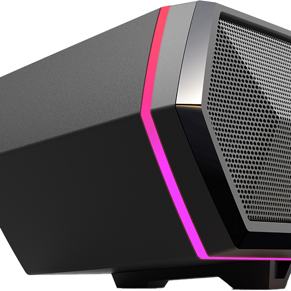 BOXE EDIFIER Gaming desktop, RMS: 5W (2.5W + 2.5W), Bluetooth 5.3, USB-A, RGB, sound card/ mic, dim. 485x70x80mm, black, 