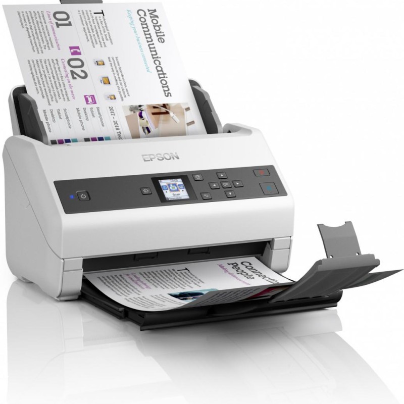Scanner Desktop  Epson DS-870, A3, Viteza de scanare duplex: 65ppm|130ipm, Optiuni: , Conectivitate:USB, Scanare ambele fete:Da, ADF:100coli, (Timbru  Verde11Lei) 