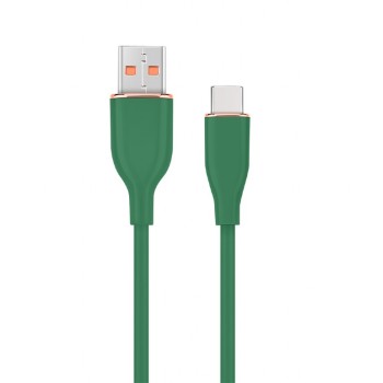 CABLU alimentare si date GEMBIRD, pt. smartphone, USB 2.0 (T) la USB 2.0 Type-C (T), 1.5m, protectie silicon, verde, 