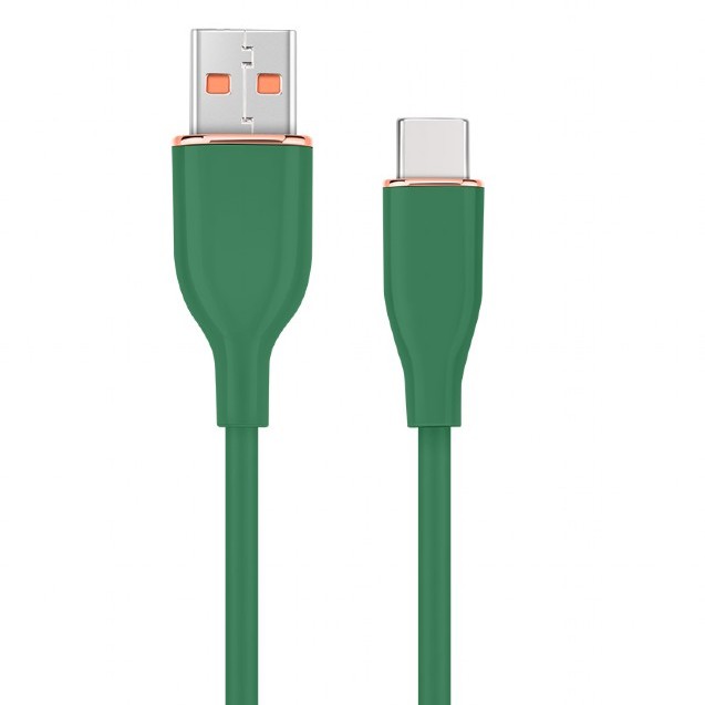 CABLU alimentare si date GEMBIRD, pt. smartphone, USB 2.0 (T) la USB 2.0 Type-C (T), 1.5m, protectie silicon, verde, 