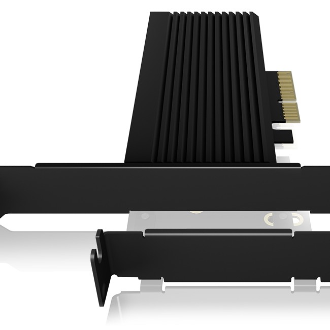 ADAPTOR Icy Box fixare bracket, SSD M.2 NVMe PCIe la PCIe 4.0 x3, radiator, metal, negru, 