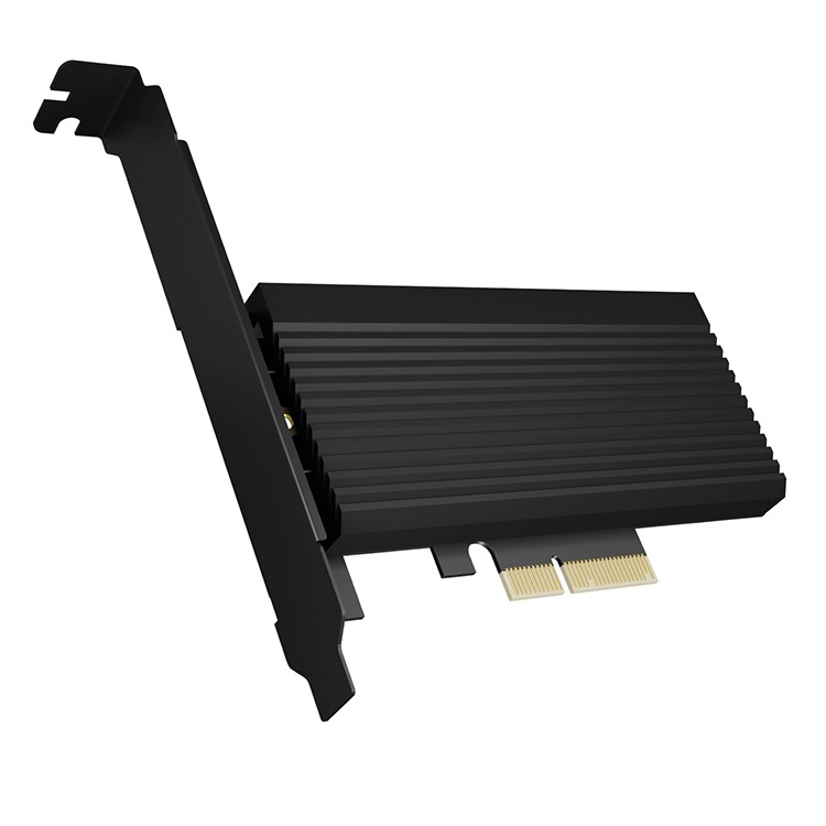 ADAPTOR Icy Box fixare bracket, SSD M.2 NVMe PCIe la PCIe 4.0 x3, radiator, metal, negru, 
