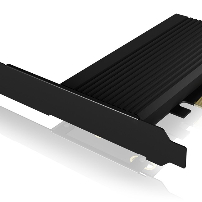 ADAPTOR Icy Box fixare bracket, SSD M.2 NVMe PCIe la PCIe 4.0 x3, radiator, metal, negru, 