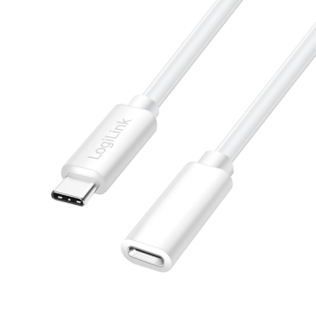CABLU alimentare si date LOGILINK, pt. smartphone, USB 2.0, USB Type-C (T) la USB Type-C (M), 1m, PD 100W, 2 x ecranat, plastic, alb, 