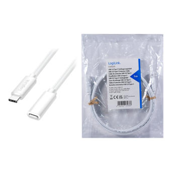 CABLU alimentare si date LOGILINK, pt. smartphone, USB 2.0, USB Type-C (T) la USB Type-C (M), 1m, PD 100W, 2 x ecranat, plastic, alb, 