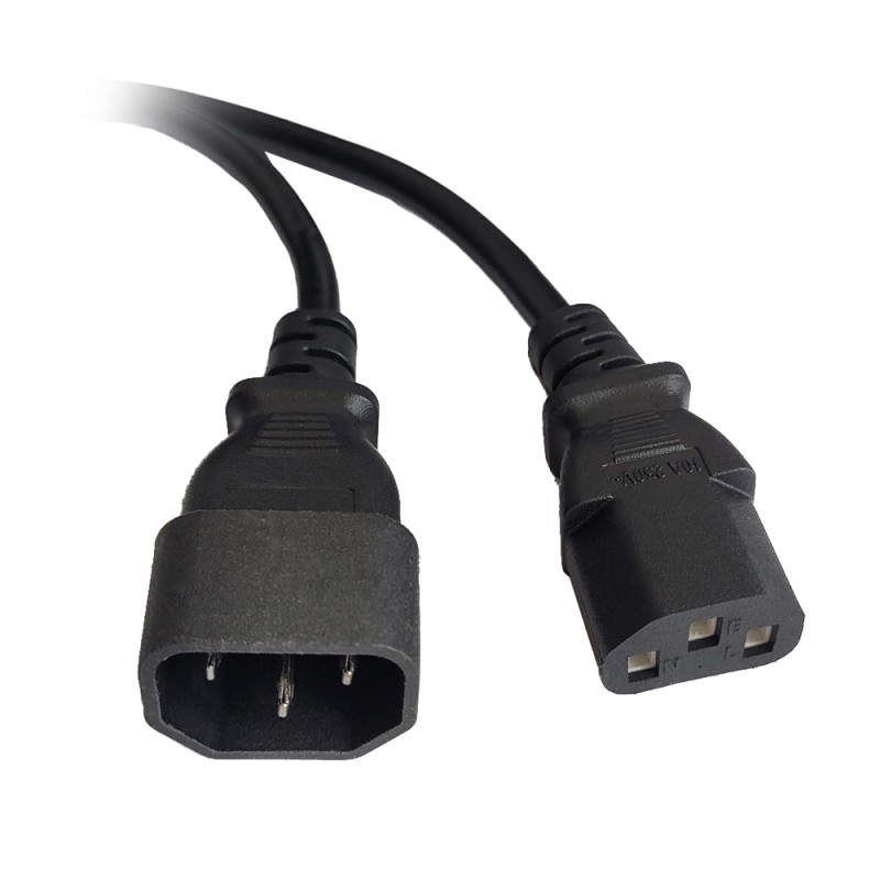 CABLU alimentare Spacer prelungitor, 1.8m, intrare C14, iesire C13, 10A, negru, 