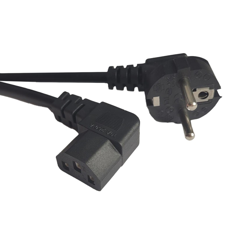 CABLU alimentare Spacer 1.8m, intrare Shucko, iesire C13 (conector 90 grade), 10A, negru, 