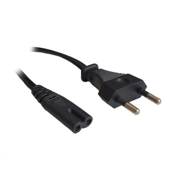 CABLU alimentare Spacer casetofon, 1.8m, intrare Euro plug, iesire C7, 10A, negru, 