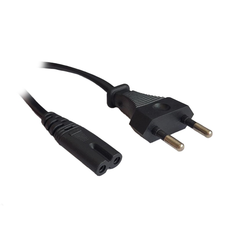 CABLU alimentare Spacer casetofon, 1.8m, intrare Euro plug, iesire C7, 10A, negru, 