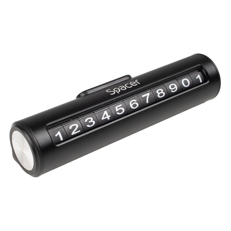 SUPORT numar de telefon parbriz Spacer, Functie ascundere numar, Negru, 