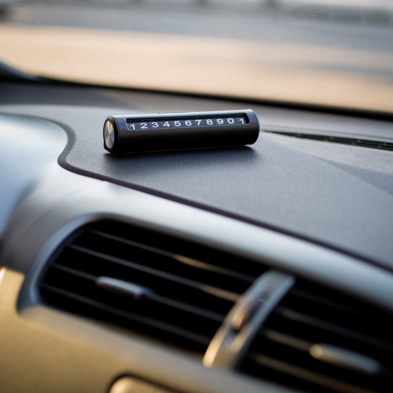 SUPORT numar de telefon parbriz Spacer, Functie ascundere numar, Negru, 