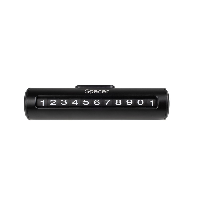 SUPORT numar de telefon parbriz Spacer, Functie ascundere numar, Negru, 