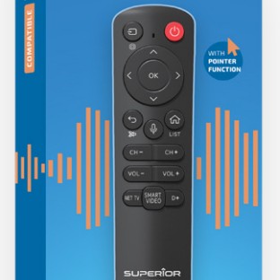 TELECOMANDA UNIVERSALA Superior, bluetooth, functie pointer ecran si comenzi vocale, compatibila televizoare LG, bateriile (2 x AAA) nu sunt incluse, negru 