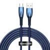 CABLU alimentare si date Baseus Glimmer, Fast Charging Data Cable pt. smartphone, USB la USB Type-C 100W, 2m, albastru 