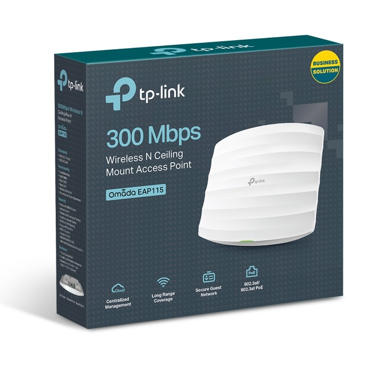 ACCESS POINT TP-LINK wireless 300Mbps, port 10/100Mbps, 2 antene interne, PoE, montare pe tavan 