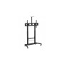 Stand TV mobil pe roti, 52-110 inch, 2 rafturi suport multimedia, TECHLY, negru, ICA-TR45 