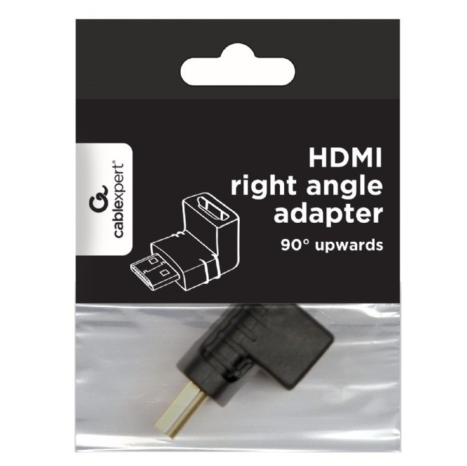 ADAPTOR video GEMBIRD, adaptor HDMI (T) la HDMI (M), 90 grade, negru, 