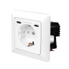 PRIZA LOGILINK, pentru perete, Schuko x 1, 2xUSB-C PD 25W , 230V AC, 50 Hz, 16A, protectie IP20, adancime 29.5mm, alb, 