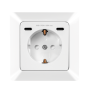 PRIZA LOGILINK, pentru perete, Schuko x 1, 2xUSB-C PD 25W , 230V AC, 50 Hz, 16A, protectie IP20, adancime 29.5mm, alb, 