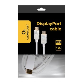 CABLU video GEMBIRD, DisplayPort (T) la DisplayPort (T), 1.8m, rezolutie maxima 4K (3840 x 2160) la 60 Hz,  alb, 