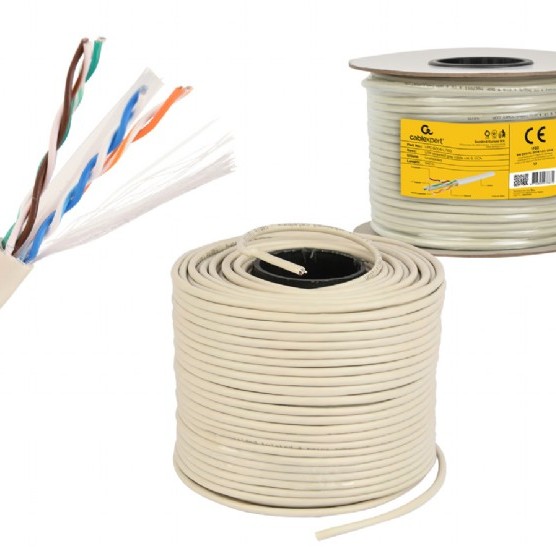 ROLA CABLU UTP GEMBIRD, Cat6, 100m, Cupru-Aluminiu, Litat, AWG24, gri, 