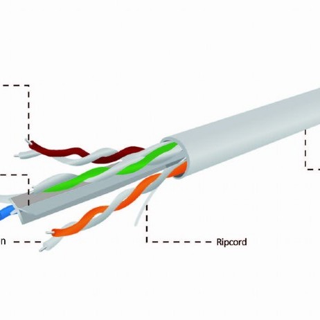 ROLA CABLU UTP GEMBIRD, Cat6, 305m, Cupru-Aluminiu, Litat, AWG24, gri, 