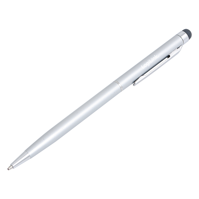 TOUCH PEN LOGILINK, pt. tablete si smartphone, varf cu cap de scriere, aluminiu, argintiu, 
