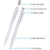 TOUCH PEN LOGILINK, pt. tablete si smartphone, varf cu cap de scriere, aluminiu, argintiu, 