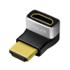 ADAPTOR video LOGILINK, HDMI (T) la HDMI (M), conectori auriti, rezolutie maxima 8K (7680 x 4320) la 60 Hz, 270 grade, negru-gri, 