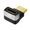 ADAPTOR video LOGILINK, HDMI (T) la HDMI (M), conectori auriti, rezolutie maxima 8K (7680 x 4320) la 60 Hz, 270 grade, negru-gri, 