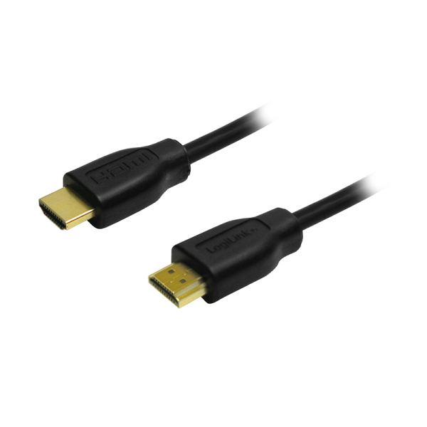 CABLU video LOGILINK, HDMI (T) la HDMI (T) 1.4, 0.2m, conectori auriti, rezolutie maxima 4K (3840 x 2160) la 30 Hz, plastic, dublu ecranaj, negru, 