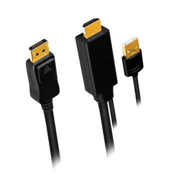 CABLU video LOGILINK, HDMI (T) 1.4 + USB (T) la DisplayPort (T) 1.2, 2m, conectori auriti, rezolutie maxima 4K (3840 x 2160) la 30 Hz, plastic, triplu ecranaj, USB powered, negru, 