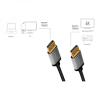 CABLU video LOGILINK, DisplayPort (T) la DisplayPort (T) 1.2, 3m, conectori auriti, rezolutie maxima 4K (3840 x 2160) la 60 Hz, aluminiu, triplu ecranaj, negru-gri, 