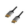 CABLU video LOGILINK, DisplayPort (T) la DisplayPort (T) 1.2, 3m, conectori auriti, rezolutie maxima 4K (3840 x 2160) la 60 Hz, aluminiu, triplu ecranaj, negru-gri, 