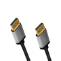 CABLU video LOGILINK, DisplayPort (T) la DisplayPort (T) 1.2, 3m, conectori auriti, rezolutie maxima 4K (3840 x 2160) la 60 Hz, aluminiu, triplu ecranaj, negru-gri, 