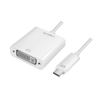 ADAPTOR video LOGILINK, adaptor USB-C (T) la DVI-I DL (M) 24+5pin, 0.15m, conectori nichelati, rezolutie maxima Full HD (1920 x 1200), plastic, dublu ecranaj, alb, 