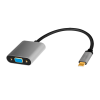 ADAPTOR video LOGILINK, adaptor USB-C (T) la VGA (M), 0.15m, conectori auriti, rezolutie maxima Full HD (2048 x 1536), aluminiu, dublu ecranaj, negru-gri, 