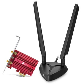 ADAPTOR RETEA TP-LINK AXE5400, extern wireless 2.4 GHz | 5 GHz | 6GHz, PCI-E port, 5400 Mbps, WI-FI 6E si Bluetooth 5.3, antena externa x 2, 