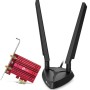 ADAPTOR RETEA TP-LINK AXE5400, extern wireless 2.4 GHz | 5 GHz | 6GHz, PCI-E port, 5400 Mbps, WI-FI 6E si Bluetooth 5.3, antena externa x 2, 