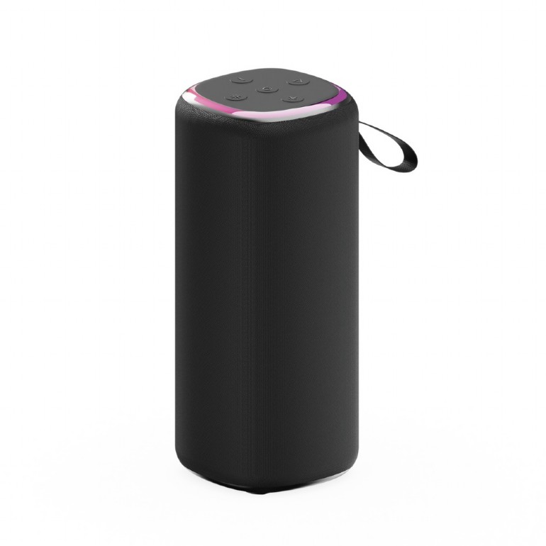 BOXE GEMBIRD portabile bluetooth, RMS:  10W (5W x 2), baterie 1200mAh, microSD, FM-radio, LED light, BT v5.3, 76x76x180mm, 530 grame, black, 