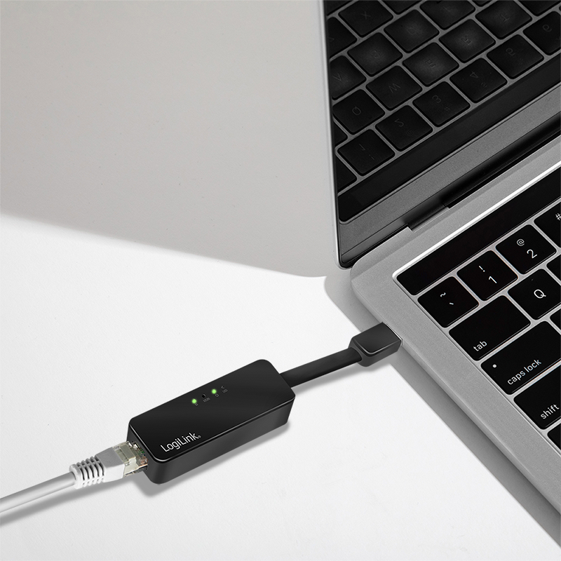 CABLU USB LOGILINK adaptor, USB 3.0 (T) la RJ45 (M), 14cm lungime totala, 
