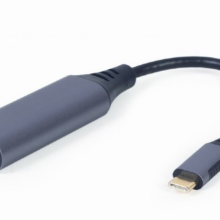 ADAPTOR RETEA GEMBIRD , extern, USB-C Type-C, port RJ-45, 1000 Mbps, cablu 0.15m, grey, 