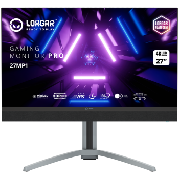 LORGAR 27MP1, UHD MiniLED Gaming Monitor Pro, 27 (3840*2160) fast IPS flat monitor, black/milky grey 