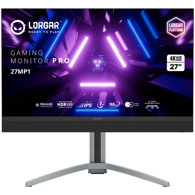 LORGAR 27MP1, UHD MiniLED Gaming Monitor Pro, 27 (3840*2160) fast IPS flat monitor, black/milky grey 